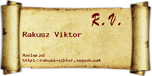 Rakusz Viktor névjegykártya